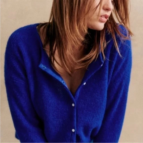 Electric blue sézane Gaspard cardigan - Picture 2 of 5